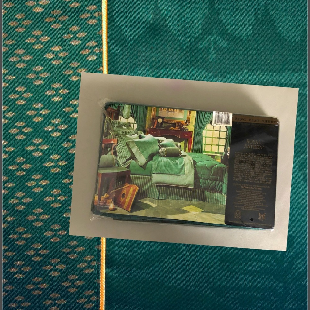 MANON Egyptian 100%Cotton King Flat Sheet Vintage Luxury Royal Sateen New in box